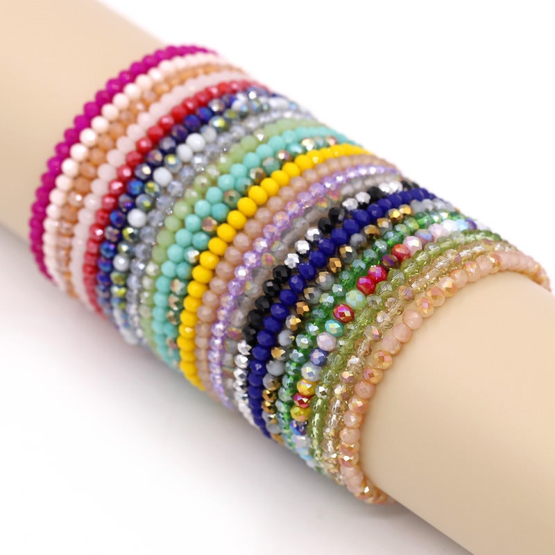 Fashion Versatile Women'S Elastic Bracelet 4Mm Crystal Beaded Jewelry Selling Bohemian Bracelet - Image 2